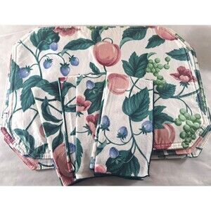 Waverly Placemats & Matching Napkins Set Of 8 Twelve Oaks Southern Charm Fruit